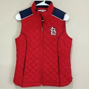 St. Louis Cardinals Red Vest Ladies Size Small Quilted Zip Front MLB Baseball